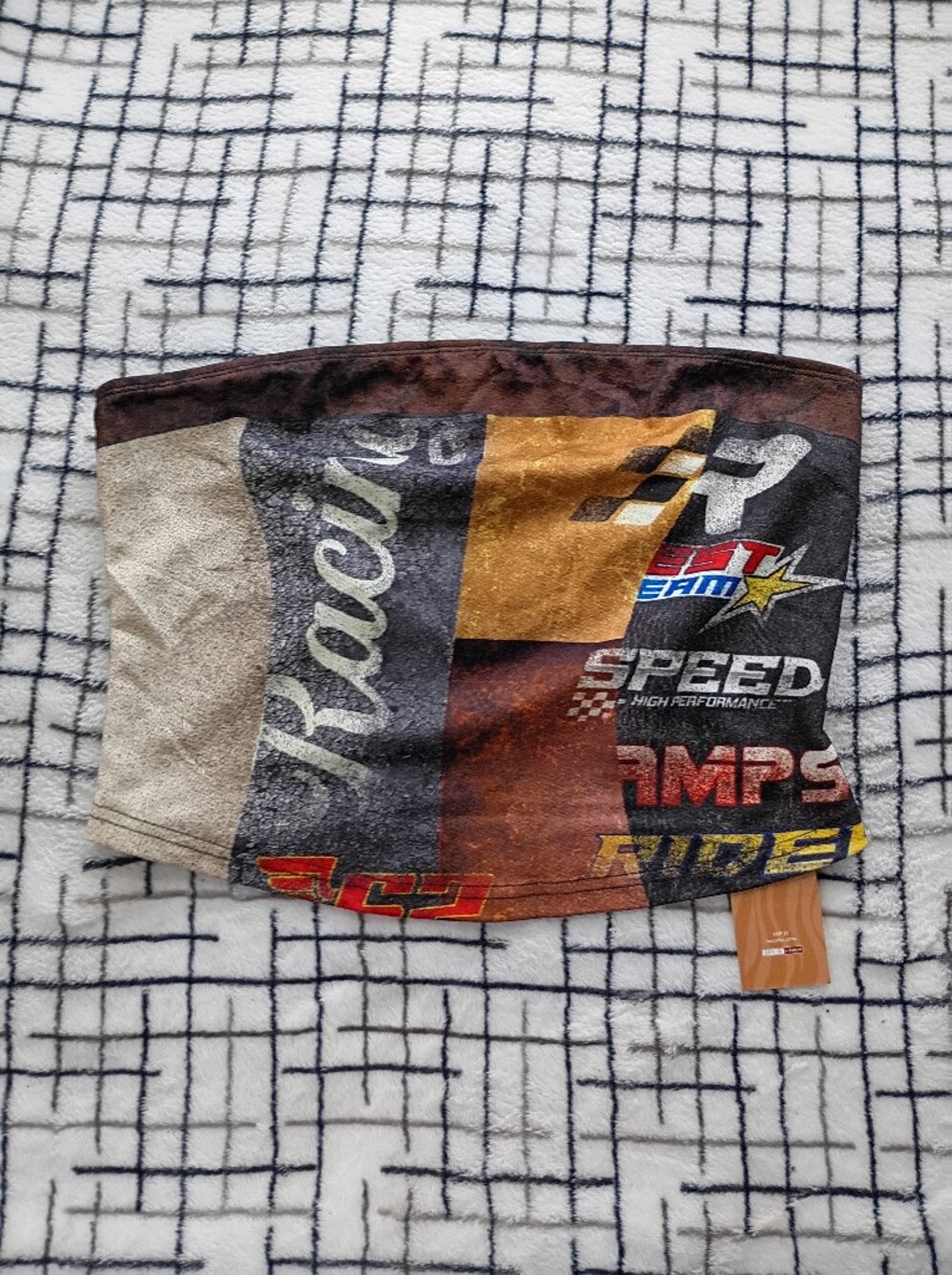 SHEIN Size Large Racing Graphic Tube Top in Multi Color NEW WITH TAGS